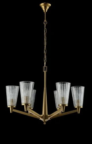 Люстра подвесная LAURA SP-PL6 BRONZE Crystal Lux прозрачная на 6 ламп, основание бронзовое в стиле современный фото 4